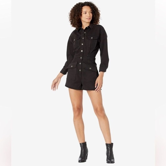 7 For All Mankind Surplus Romper in Black - Size Medium - Picture 2 of 4